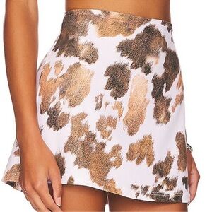 WeWoreWhat Tube Skirt Cowhide Multi Brown